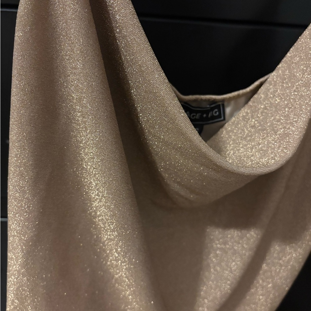 NWT Sage + Fig BUNDLE! Set of 3 Glitter Cowl-Neck Camisole Tops Red/Gold/Silver - Picture 9 of 15
